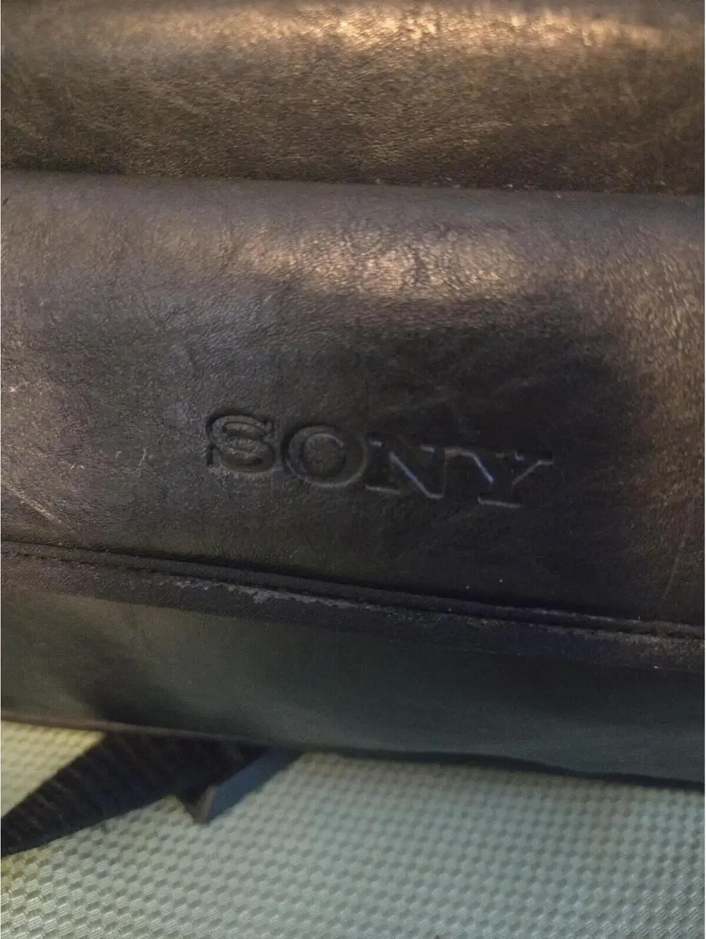 Vintage Sony Black Leather Camcorder Gadget Bag